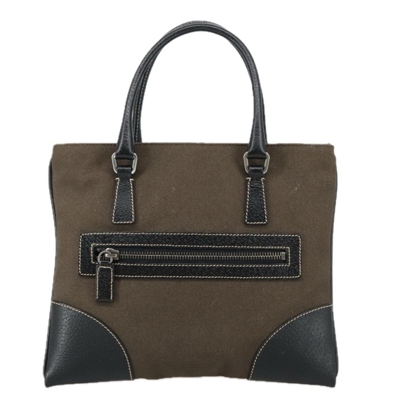PRADA Hand Bag Canvas Khaki Auth 103935 - Picture 2 of 16